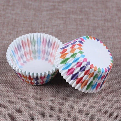 Colourful paper cupcake baking cups in a variety of vibrant shades, perfect for home baking and decorating