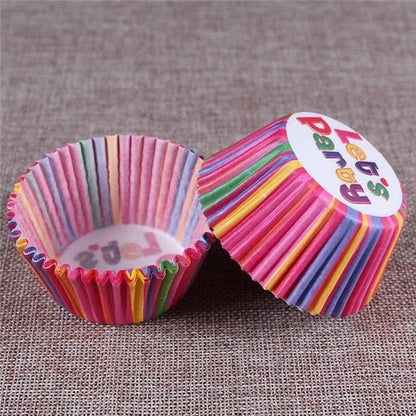 Colourful paper cupcake baking cups in a variety of vibrant shades, perfect for home baking and decorating