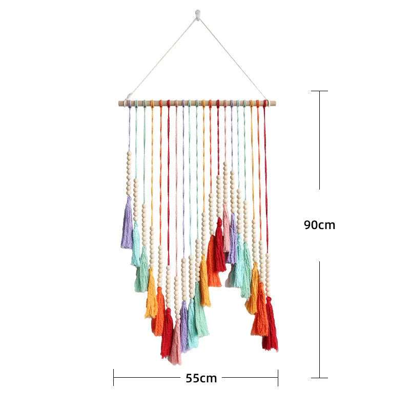 Handmade colourful tassel macrame wall hanging for home decoration