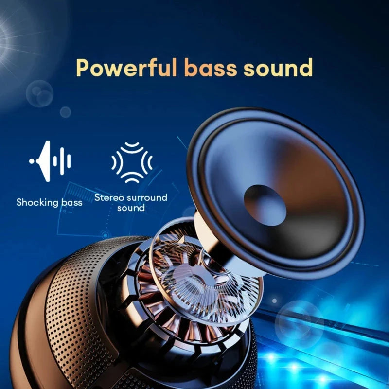 Bluetooth 5.3 Portable Speaker with Subwoofer and Surround Sound for Immersive Audio Experience