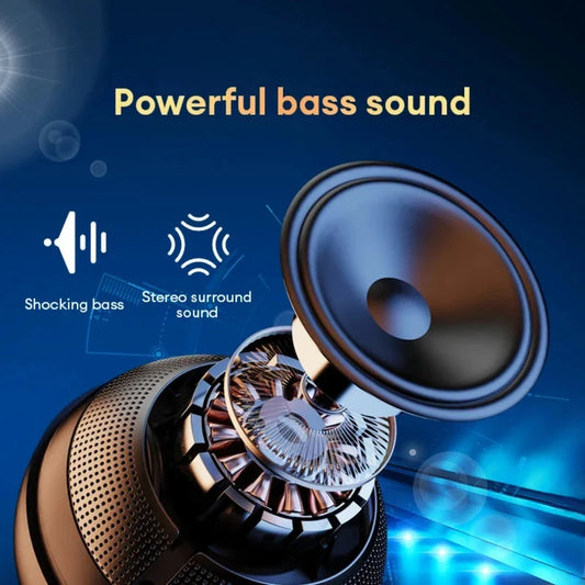 Bluetooth 5.3 Portable Speaker with Subwoofer and Surround Sound for Immersive Audio Experience