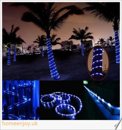 40ft solar-powered garden pathway light strips in use, illuminating a winding garden path with a warm, enchanting glow