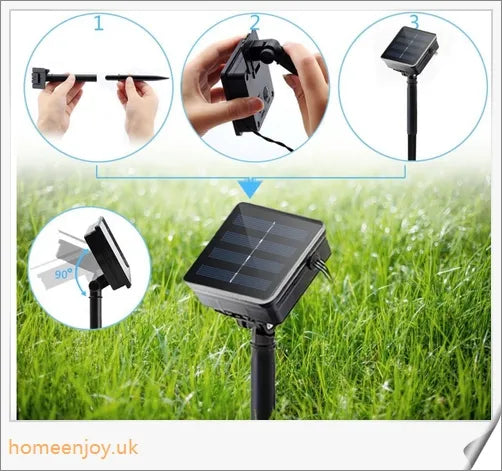 40ft solar-powered garden pathway light strips in use, illuminating a winding garden path with a warm, enchanting glow