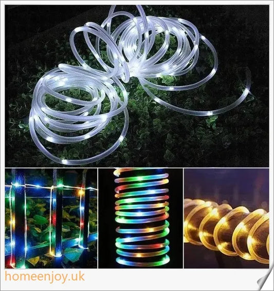 40ft solar-powered garden pathway light strips in use, illuminating a winding garden path with a warm, enchanting glow