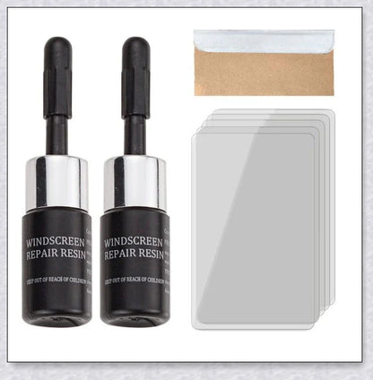 Windshield Repair Kit with Crack Glass Repair Fluid for easy DIY windshield repair