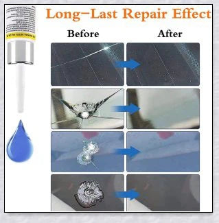 Windshield Repair Kit with Crack Glass Repair Fluid for easy DIY windshield repair