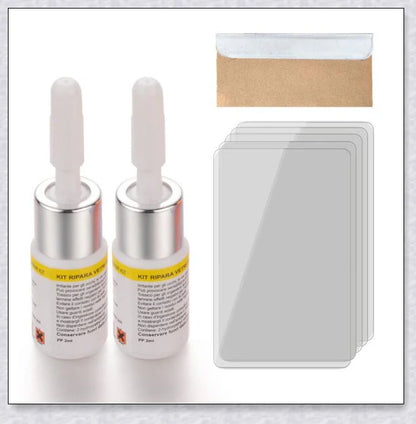 Windshield Repair Kit with Crack Glass Repair Fluid for easy DIY windshield repair