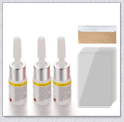 Windshield Repair Kit with Crack Glass Repair Fluid for easy DIY windshield repair