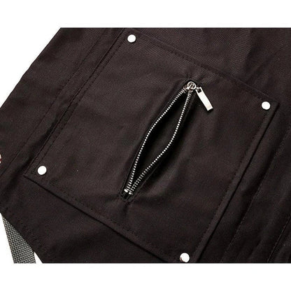 Personalised Coffee Shop Barista Apron in black, made with premium canvas material and featuring a spacious front pocket