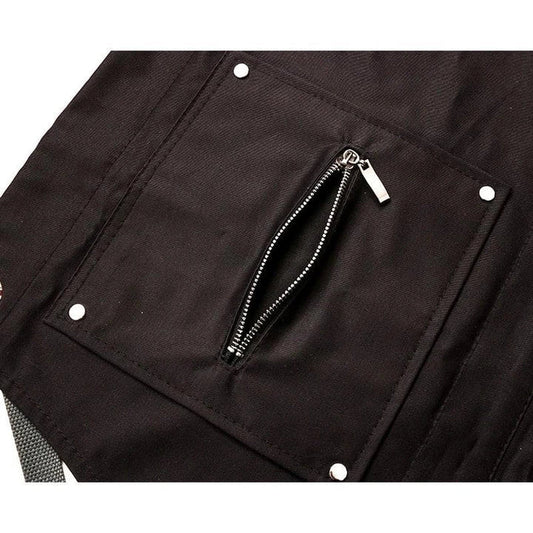 Personalised Coffee Shop Barista Apron in black, made with premium canvas material and featuring a spacious front pocket