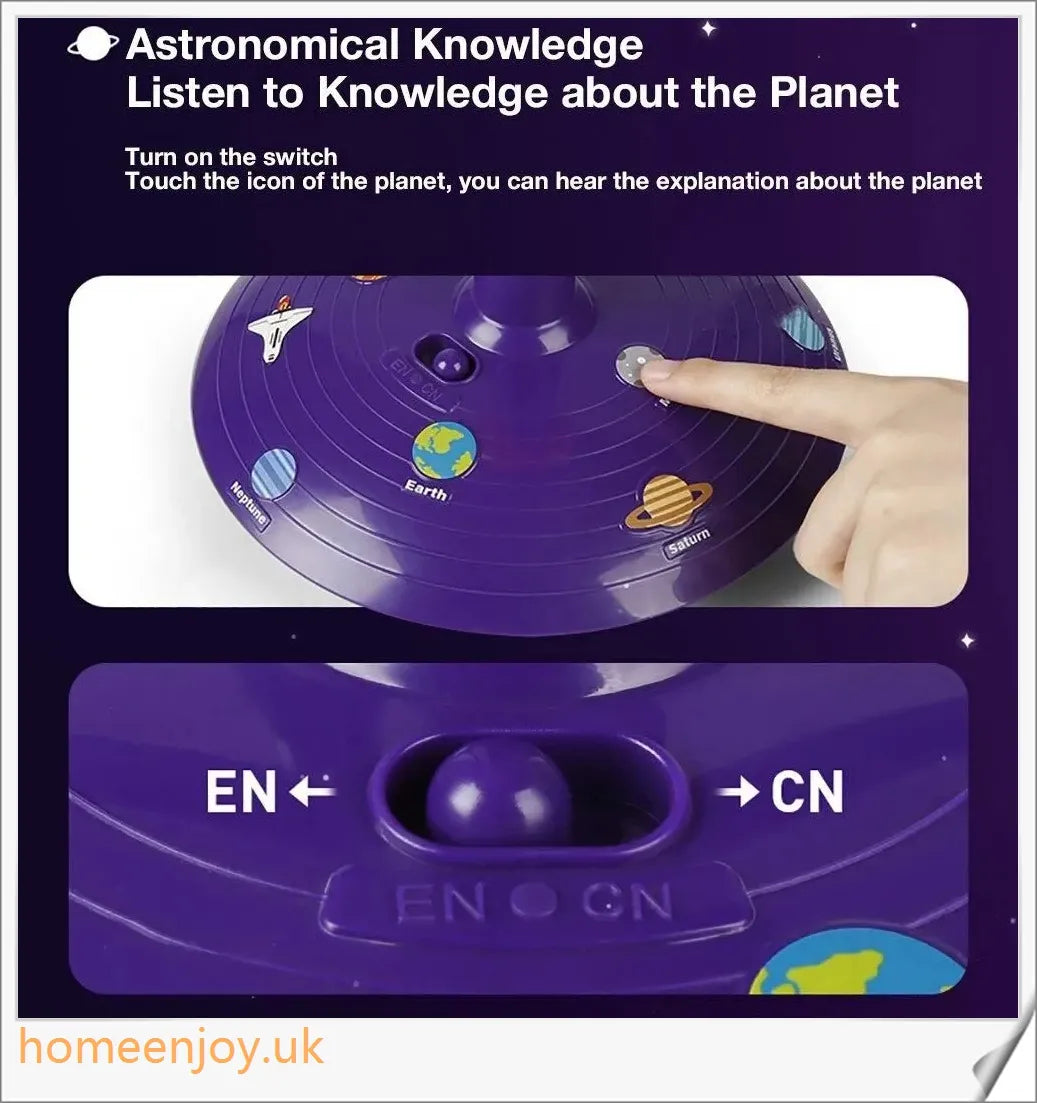Colourful Solar System Sky Projector - Captivating planetarium display with sun and 8 movable planets for educational and entertaining home use
