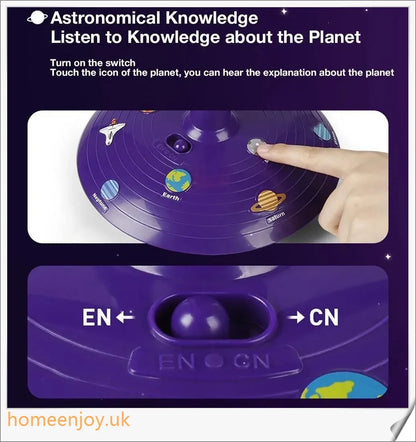 Colourful Solar System Sky Projector - Captivating planetarium display with sun and 8 movable planets for educational and entertaining home use