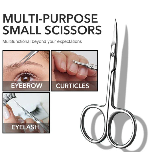 Precision cuticle scissors with extra-fine curved blades for clean, accurate grooming cuts