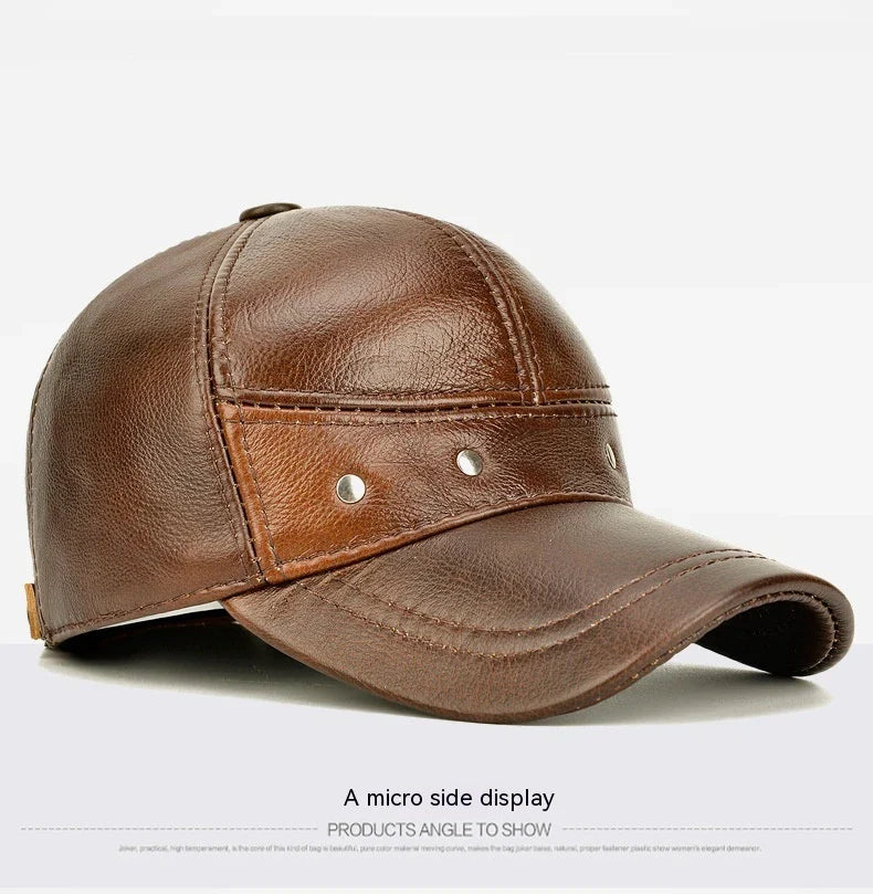 Men's winter outdoor hat with ear protection, made of thick, durable cotton for warmth and comfort
