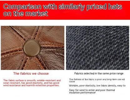 Men's winter outdoor hat with ear protection, made of thick, durable cotton for warmth and comfort