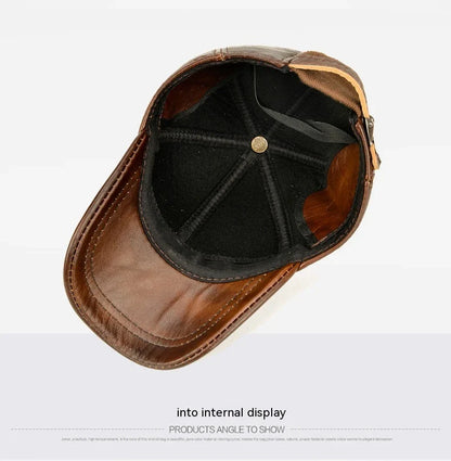 Men's winter outdoor hat with ear protection, made of thick, durable cotton for warmth and comfort
