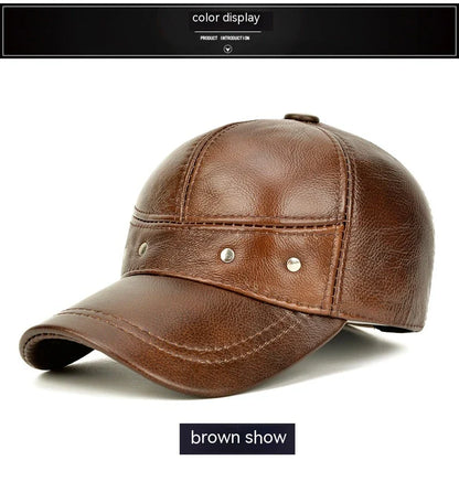 Men's winter outdoor hat with ear protection, made of thick, durable cotton for warmth and comfort