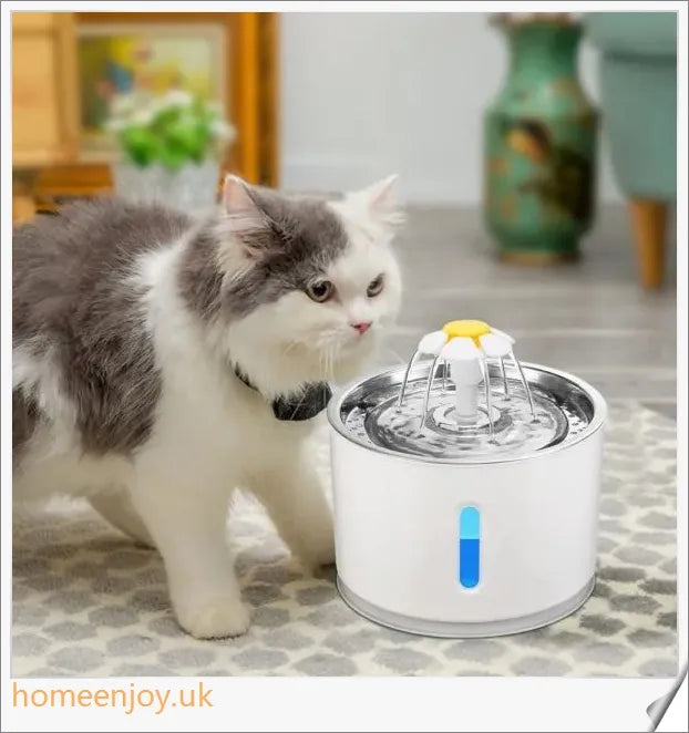 Homeenjoy UK Automatic Pet Cat Water Fountain With LED Light