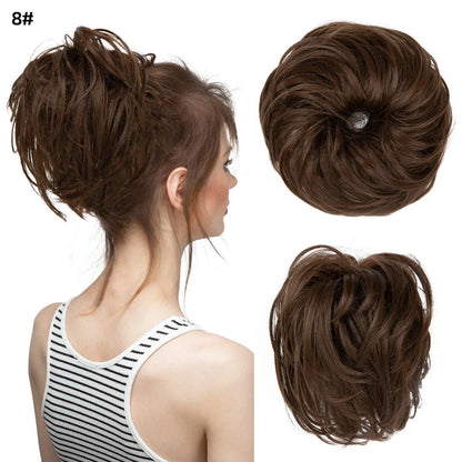 Bud Bun Artificial Hair Bun - Natural fluffy long beard curly hair bun for lazy updo chignon hairstyles