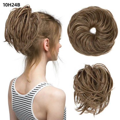 Bud Bun Artificial Hair Bun - Natural fluffy long beard curly hair bun for lazy updo chignon hairstyles