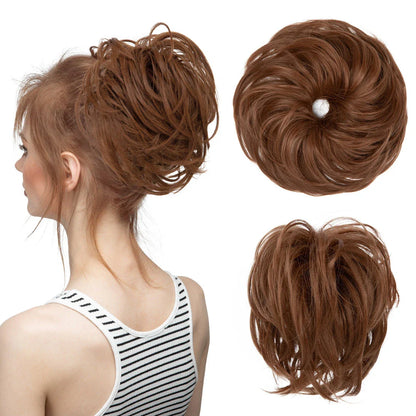 Bud Bun Artificial Hair Bun - Natural fluffy long beard curly hair bun for lazy updo chignon hairstyles