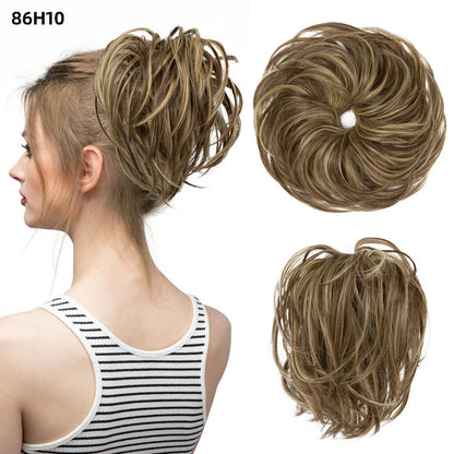 Bud Bun Artificial Hair Bun - Natural fluffy long beard curly hair bun for lazy updo chignon hairstyles