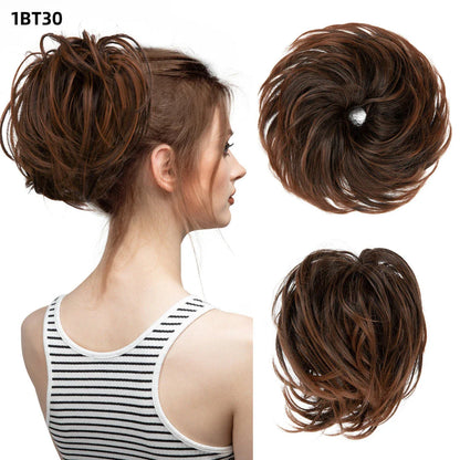 Bud Bun Artificial Hair Bun - Natural fluffy long beard curly hair bun for lazy updo chignon hairstyles