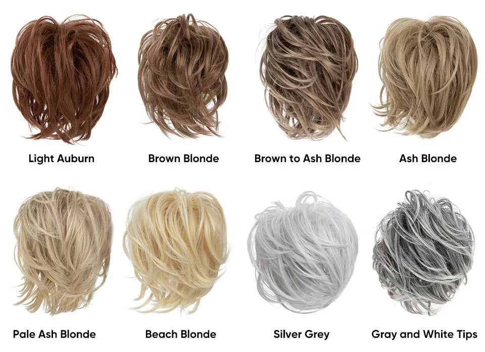 Bud Bun Artificial Hair Bun - Natural fluffy long beard curly hair bun for lazy updo chignon hairstyles