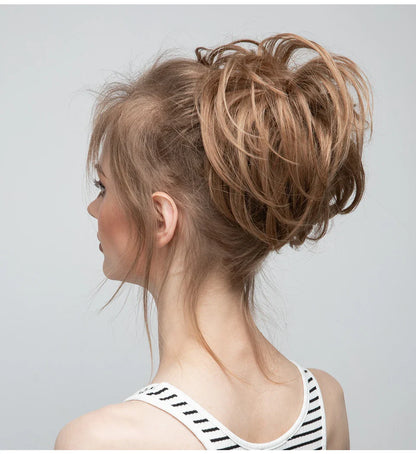 Bud Bun Artificial Hair Bun - Natural fluffy long beard curly hair bun for lazy updo chignon hairstyles
