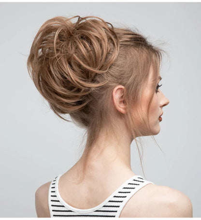 Bud Bun Artificial Hair Bun - Natural fluffy long beard curly hair bun for lazy updo chignon hairstyles