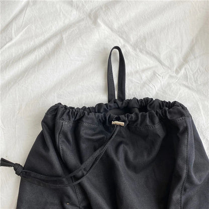 Creative drawstring bucket bag in white, black, brown, and zebra print patterns - a stylish and versatile women's tote bag made of high-quality polyester material