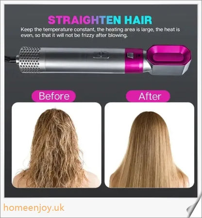 Dyson Airwrap Hair Styler Accessories in nickel and fuchsia colour, featuring various styling attachments and advanced technology for creating salon-quality hairstyles at home.