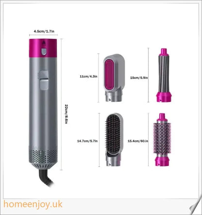 Dyson Airwrap Hair Styler Accessories in nickel and fuchsia colour, featuring various styling attachments and advanced technology for creating salon-quality hairstyles at home.