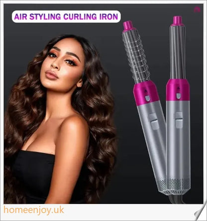 Dyson Airwrap Hair Styler Accessories in nickel and fuchsia colour, featuring various styling attachments and advanced technology for creating salon-quality hairstyles at home.