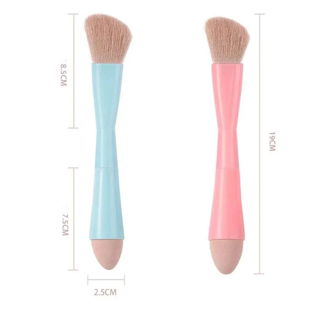 4-in-1 Multifunctional Detachable Makeup Brush Set - Portable Beauty Tools with Premium Synthetic Fibres and Sturdy Plastic Handle