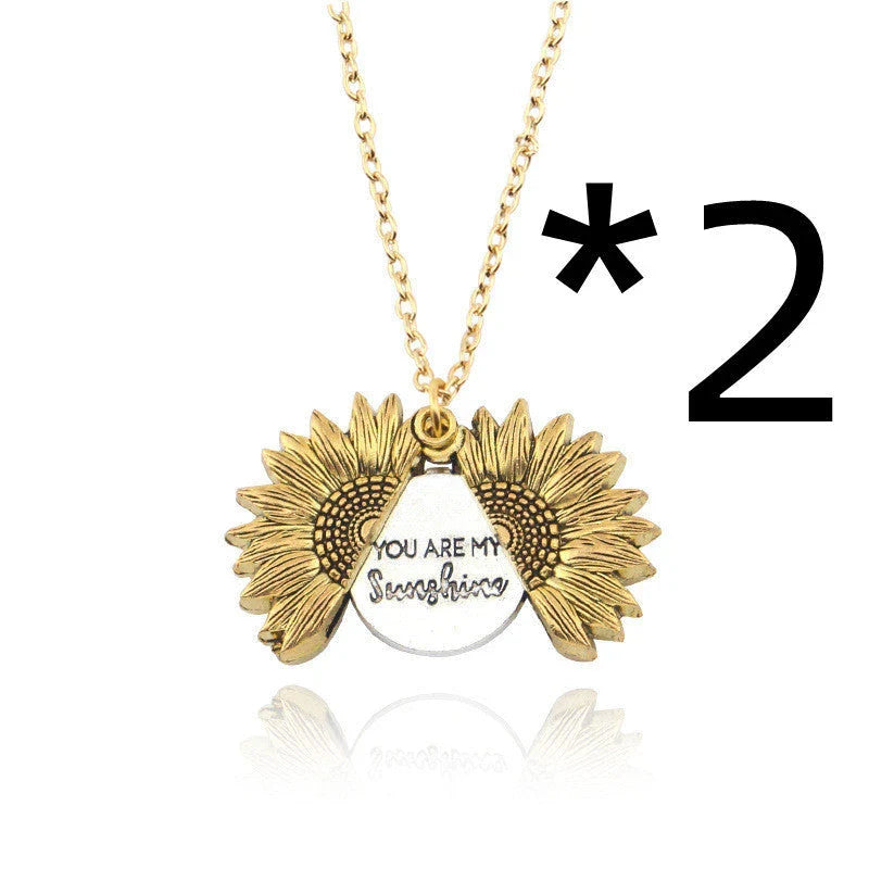 A stunning sunflower pendant necklace with an adjustable chain, crafted from high-quality materials for a radiant and versatile accessory.