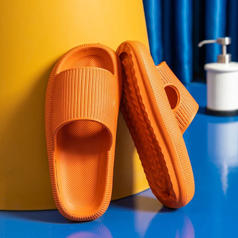 Stylish bathroom slippers with soft, cushioned EVA soles in a variety of vibrant colors