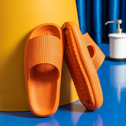Stylish bathroom slippers with soft, cushioned EVA soles in a variety of vibrant colors