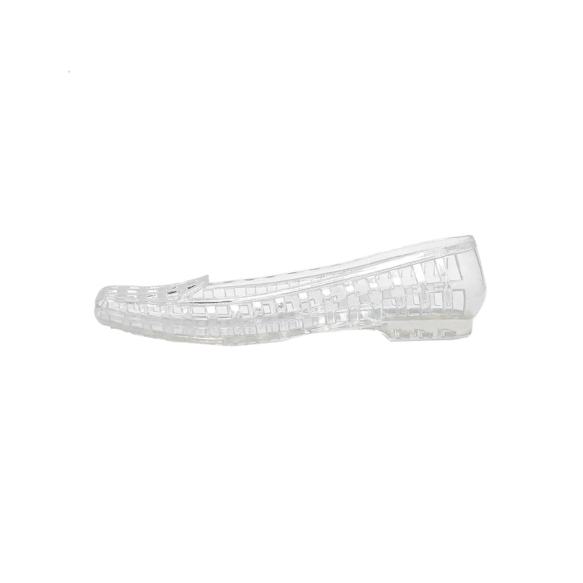 Square toe PVC gel sliders in transparent colour with slip-on design for outdoor leisure wear