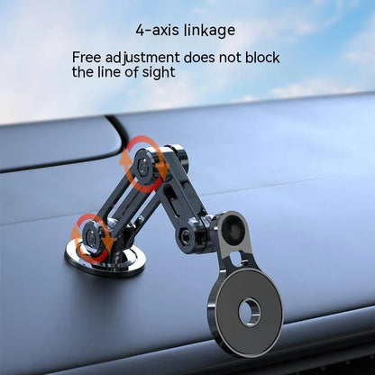 Black magnetic car phone holder with flexible gooseneck arm and 360° rotation capability
