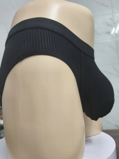 Men's triangle U-shaped bag underwear in viscose fabric showing solid colour options