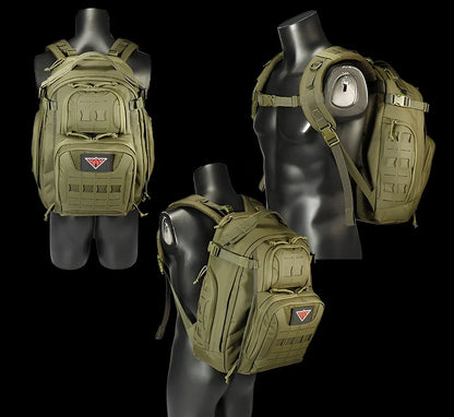 45L camouflage tactical backpack with multiple compartments for mountain climbing gear