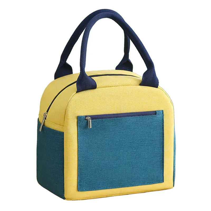 Aluminium foil laminated lunch insulation bag in waterproof Oxford cloth showing blue colour option