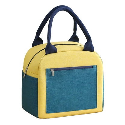 Aluminium foil laminated lunch insulation bag in waterproof Oxford cloth showing blue colour option