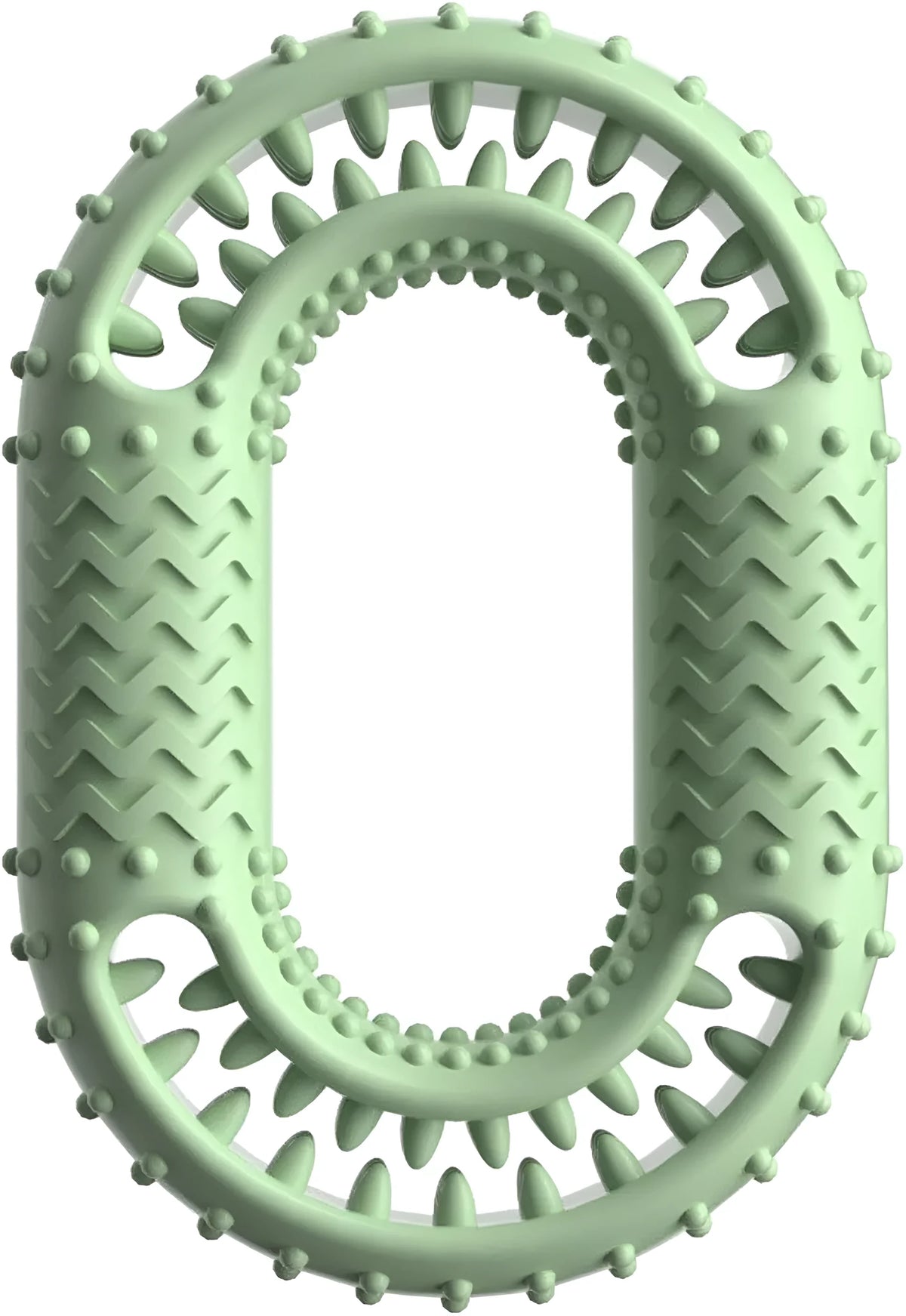 Blue O-ring shaped durable dog chew toy for aggressive chewers on a white background.