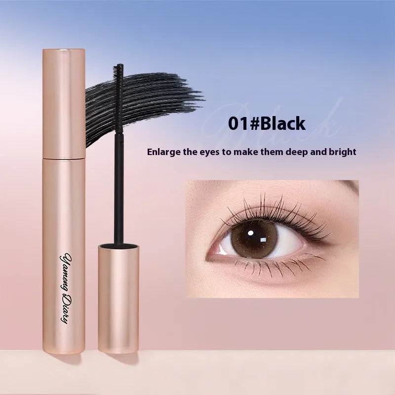Black and brown long curling long-lasting mascara with fibre brush applicator