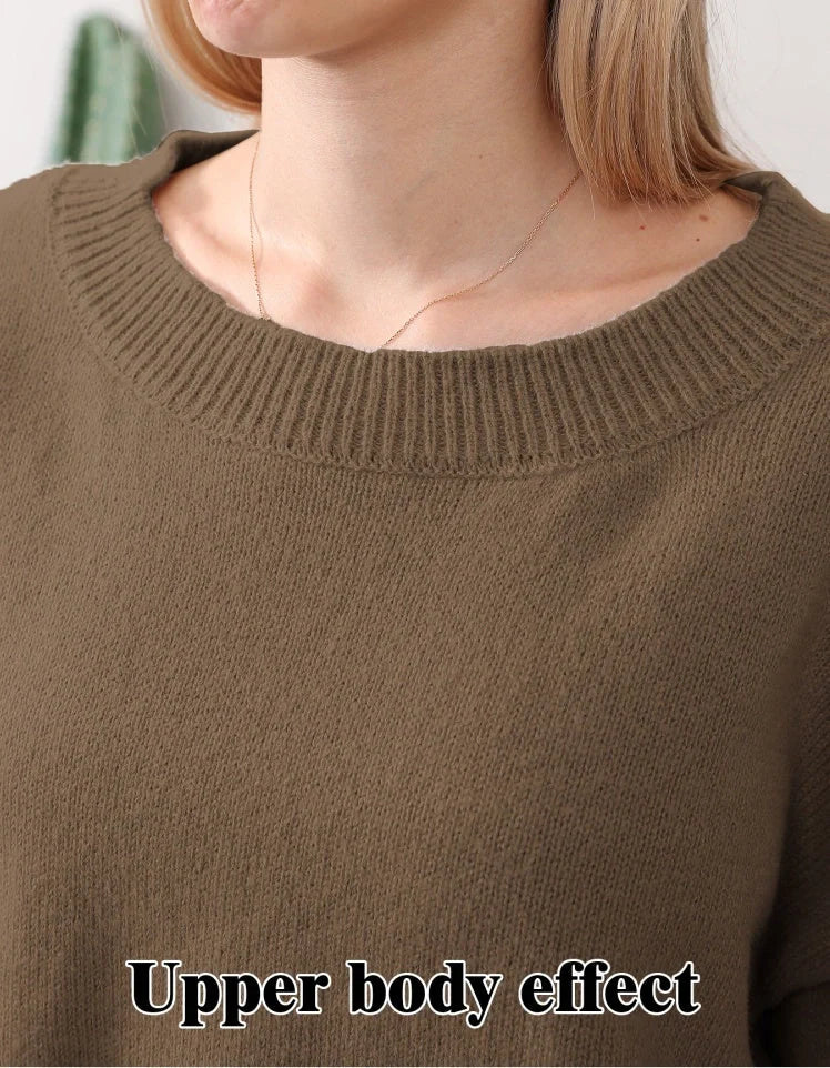 Women's home clothing set in brown camel, soil grey, and light grey