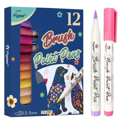 Soft head gouache pen set for hand painting and greeting card art in acrylic marker format