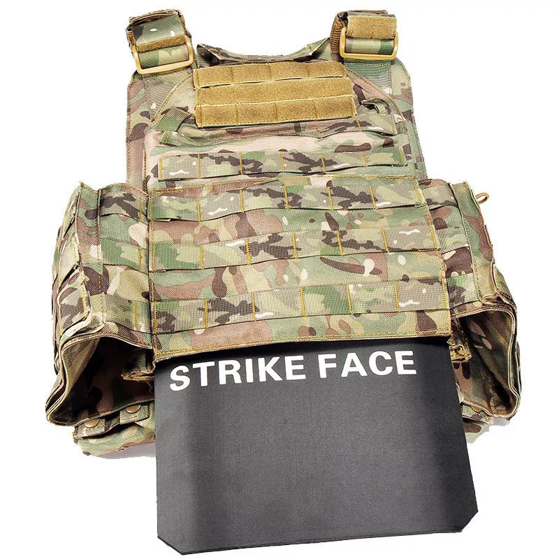Tactical steel plate chest protector for outdoor self-defence and weight training