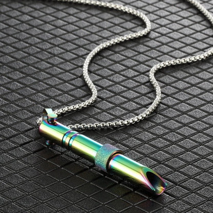 Stainless steel mindfulness breathing necklace with spinner for anxiety and panic attack relief